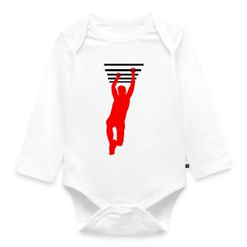 OCR Grip – Hanging Bars Design - Organic Longsleeve Baby Bodysuit - white - Front