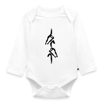 2- Ruderboot - Baby Bio-Langarm-Body - Weiß - Vorne