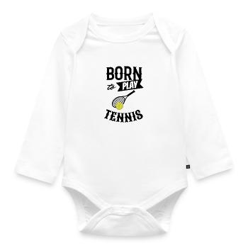 tennis born to play spieler spielerin - Baby Bio-Langarm-Body - Weiß - Vorne