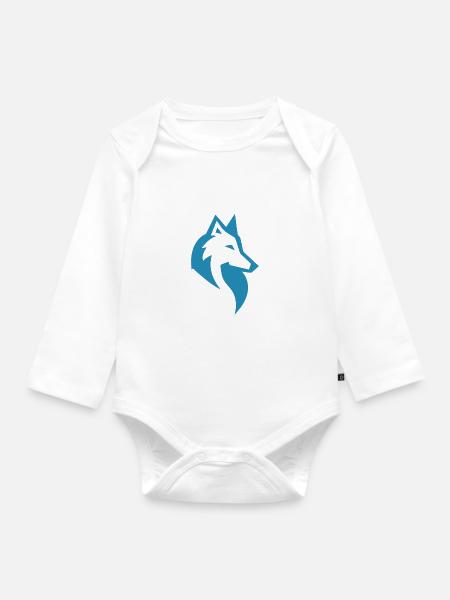 Silhouette de loup - Langærmet babybody, økologisk bomuld - hvid