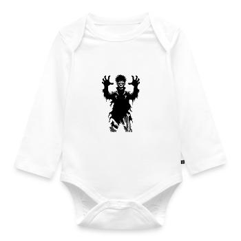 Grimmige Halloween Zombie Grusel Party - Baby Bio-Langarm-Body - Weiß - Vorne