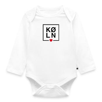 Inscription styliseur Cologne avec coeur rouge - Body Bébé bio manches longues - blanc - Devant