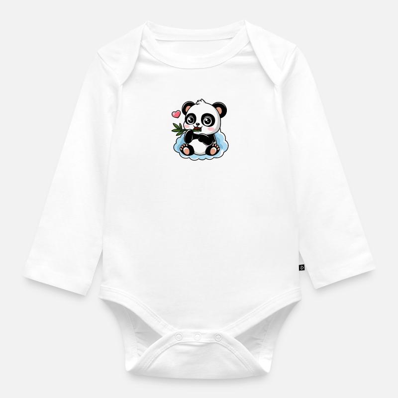 Paulchen Panda - Baby Bio-Langarm-Body - Weiß