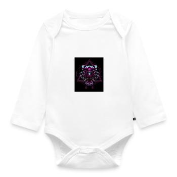 Neon Tiger - Baby Bio-Langarm-Body - Weiß - Vorne