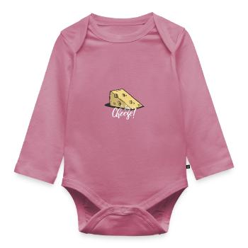Cheese - Organic Longsleeve Baby Bodysuit - mauve - Front