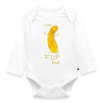 Erdnuss Flip flipt aus b - Baby Bio-Langarm-Body - Weiß - Vorne