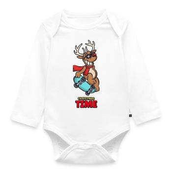 christmas time - Baby Bio-Langarm-Body - Weiß - Vorne