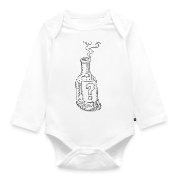 Mysterious Bottle Unknown Content Symbol - Organic Longsleeve Baby Bodysuit - white - Front