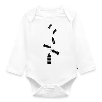 Oxygen diving symbol - Organic Longsleeve Baby Bodysuit - white - Front