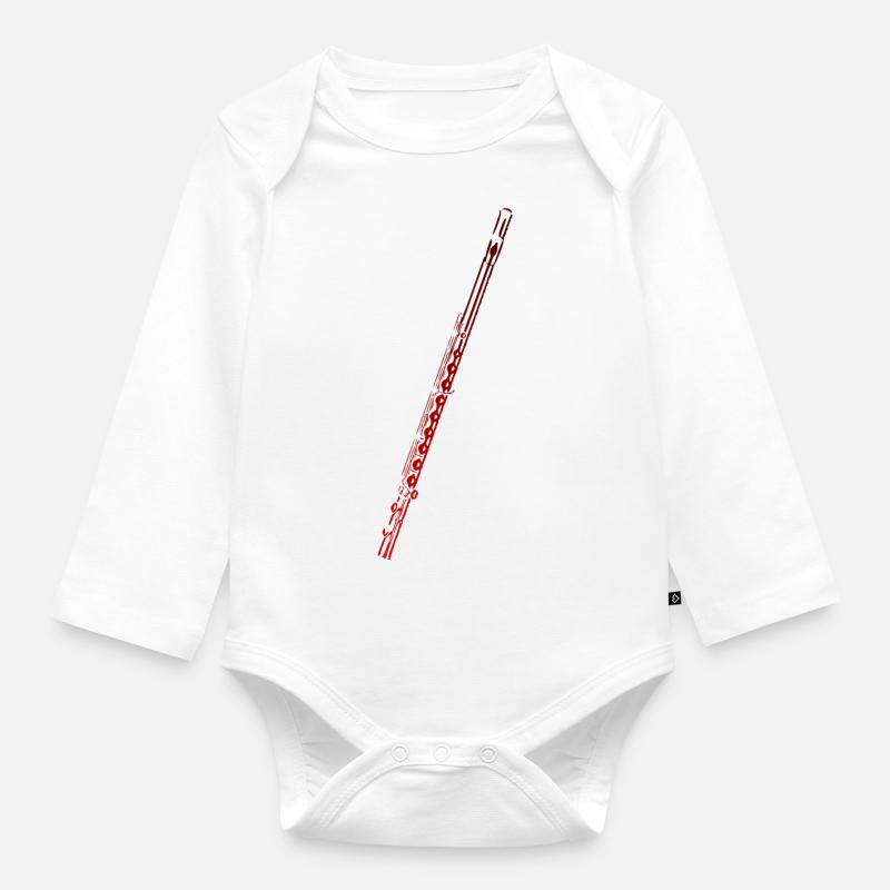 Flute - Body Bébé bio manches longues - blanc
