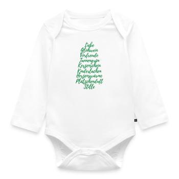 Weihnachtsbaum: Weihnachten erleben - Baby Bio-Langarm-Body - Weiß - Vorne