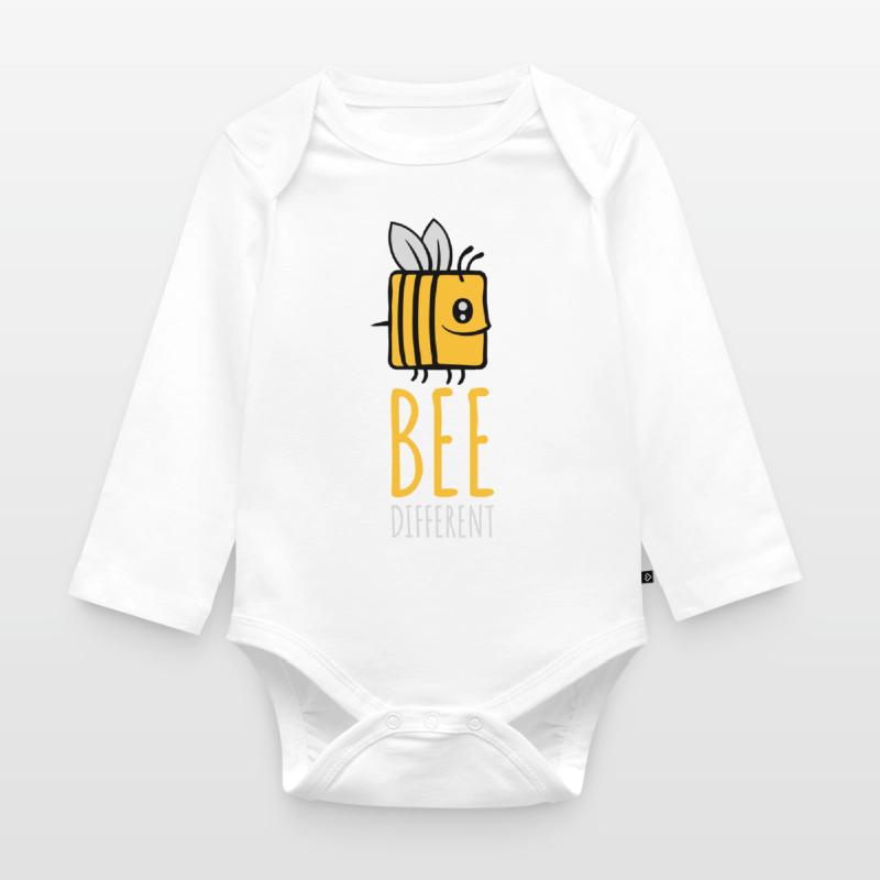 bee different Spruch Quote Organic Longsleeve Baby Bodysuit