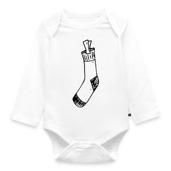 Old Sock Laundry Socks Househusband Housewife - Organic Longsleeve Baby Bodysuit - white - Front