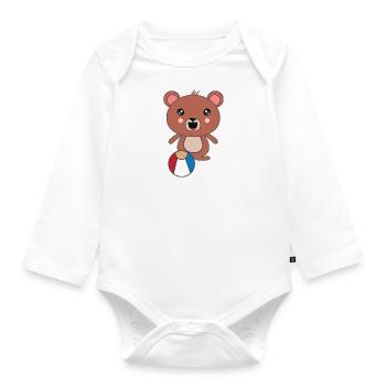 Puba l’ours - Body Bébé bio manches longues - blanc - Devant