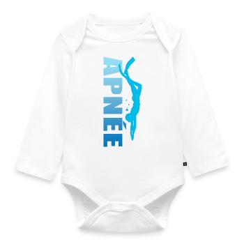 apnée apnéiste sport plongée plongeur - Body Bébé bio manches longues - blanc - Devant