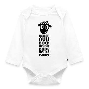 Null BockVersion 2 - Baby Bio-Langarm-Body - Weiß - Vorne