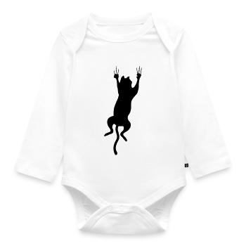 cat scratch - Organic Longsleeve Baby Bodysuit - white - Front