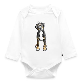Greater Swiss Mountain Dog - Organic Longsleeve Baby Bodysuit - white - Front