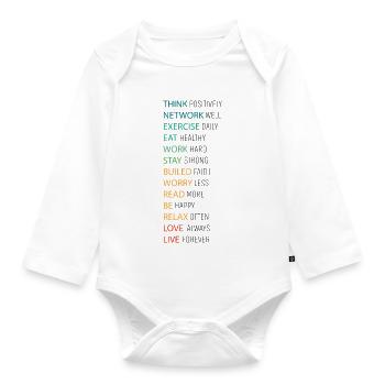 THINK POSITIVE - Organic Longsleeve Baby Bodysuit - white - Front
