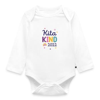 Ich bin ein Kitakind 2023 / Kindergartenkind - Baby Bio-Langarm-Body - Weiß - Vorne