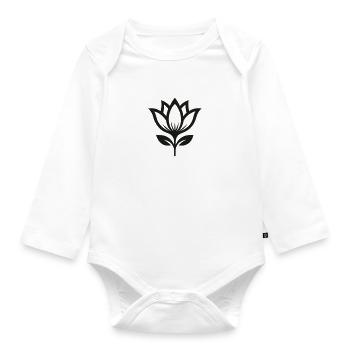 Minimalist Flower - Baby Bio-Langarm-Body - Weiß - Vorne