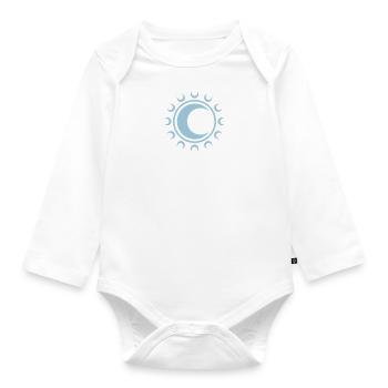 Mond Symbol Sichel Halbmond - Baby Bio-Langarm-Body - Weiß - Vorne