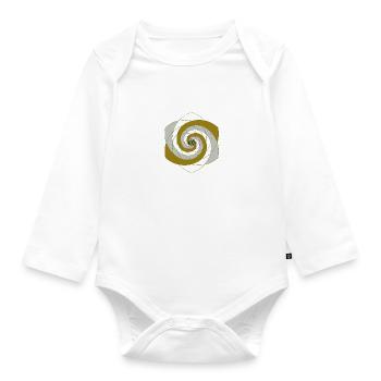 Goldener Schnitt Blume 6er - Baby Bio-Langarm-Body - Weiß - Vorne