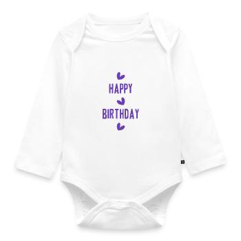 ALLES GUTE ZUM GEBURTSTAG!. ALLES GUTE ZUM GEBURTSTAG!. JAHRESTAG. - Baby Bio-Langarm-Body - Weiß - Vorne