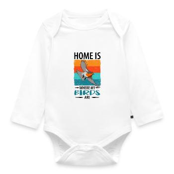 Bird Watching Birds Watching Birding Bird - Organic Longsleeve Baby Bodysuit - white - Front