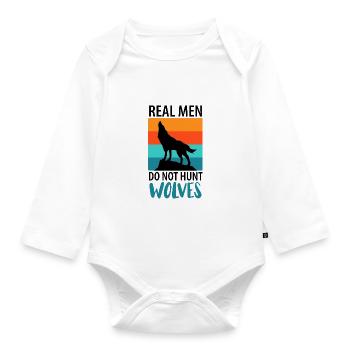 Wolf Wolves Wolf Pack - Organic Longsleeve Baby Bodysuit - white - Front