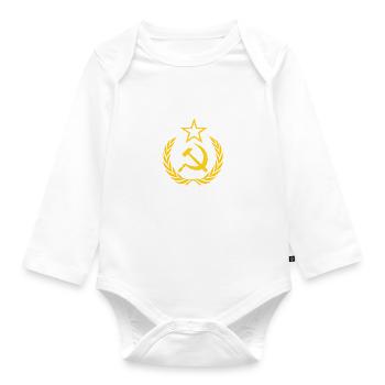 Kommunismus Sozialismus Sowjetunion Design - Baby Bio-Langarm-Body - Weiß - Vorne