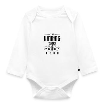 gewinner team pokal - Baby Bio-Langarm-Body - Weiß - Vorne