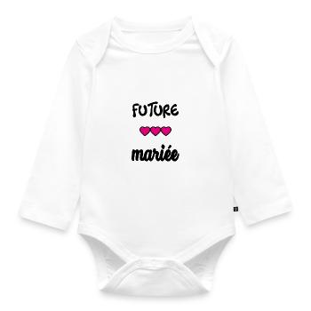 EVJF. MARIEE. TEAM. TEAM MARIEE. FUTURE MARIEE - Body Bébé bio manches longues - blanc - Devant