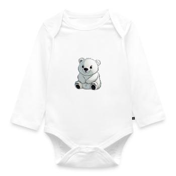 Bande dessinée Ours polaire - Body Bébé bio manches longues - blanc - Devant