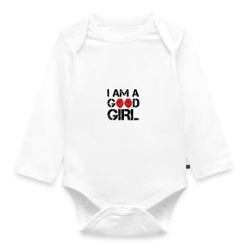 I am a good girl - Organic Longsleeve Baby Bodysuit - white - Front
