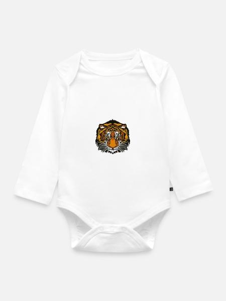 Wildtiere - Baby Bio-Langarm-Body - Weiß