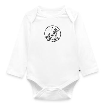 Black Sacred Powerful Wolf Silhouette - Organic Longsleeve Baby Bodysuit - white - Front