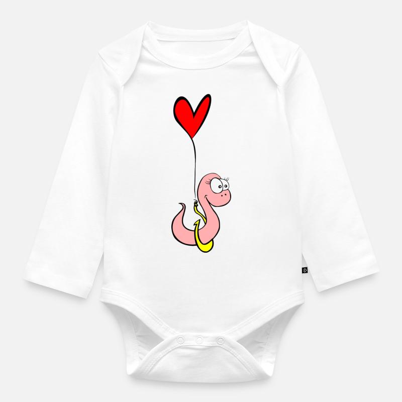 asticot amoureuse - Body Bébé bio manches longues - blanc