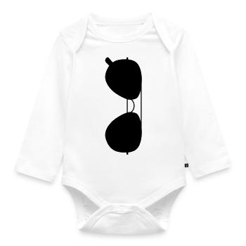 Sonnenbrille - Baby Bio-Langarm-Body - Weiß - Vorne