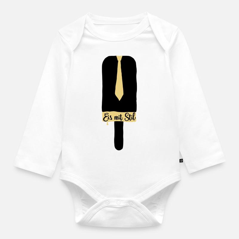 Glace dans le style - Body Bébé bio manches longues - blanc