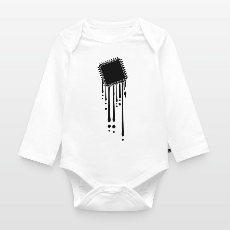 processor melt drops graffiti cpu computer Organic Longsleeve Baby Bodysuit