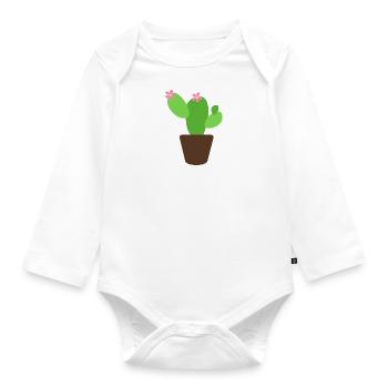 cactus - Body Bébé bio manches longues - blanc - Devant