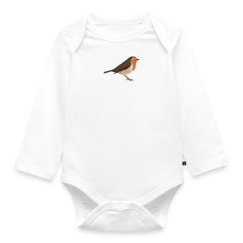 robin - Organic Longsleeve Baby Bodysuit - white - Front