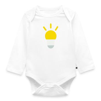 Led Glühbirne - Baby Bio-Langarm-Body - Weiß - Vorne