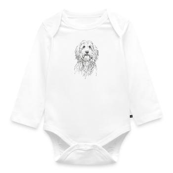 Bergamasker Hirtenhund Schäferhund Bergamasco Hund - Baby Bio-Langarm-Body - Weiß - Vorne