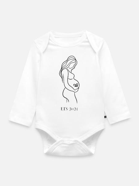Schwangerschaft - Baby Bio-Langarm-Body - Weiß