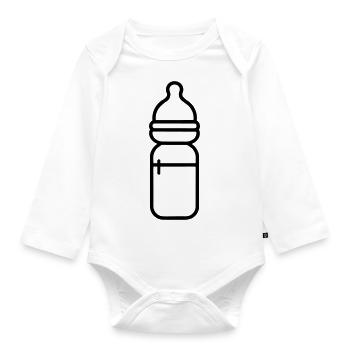 bottle - Organic Longsleeve Baby Bodysuit - white - Front