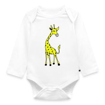 Giraffe 02 - Organic Longsleeve Baby Bodysuit - white - Front