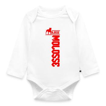 Red Staff in Vertical Silhouette - Organic Longsleeve Baby Bodysuit - white - Front