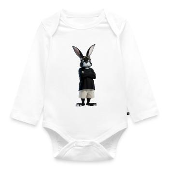 Bunny – Super Bunny, Bunny, Bunny, Easter Bunny - Organic Longsleeve Baby Bodysuit - white - Front